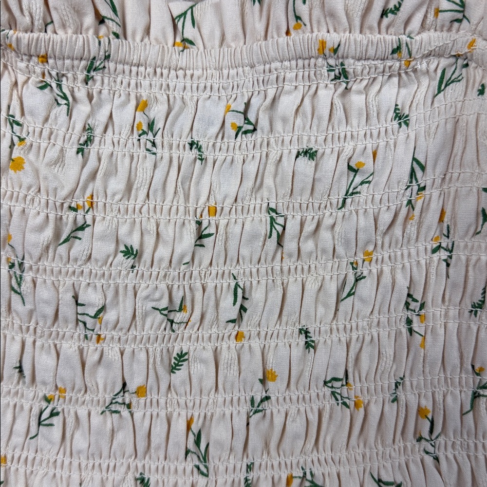Kirious Los Angeles Cream Floral Ruffle Strap Peplum Crop Top NWOT Women's‎ XS - Picture 4 of 4